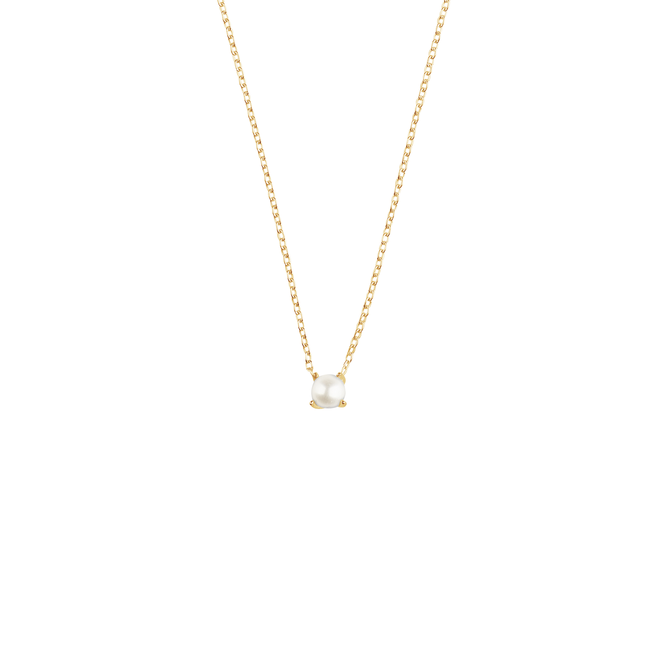 Petite pearl necklace gold