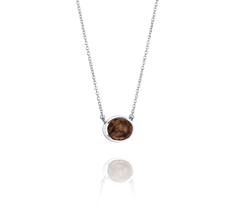 Love bead grande necklace -  smokey quartz