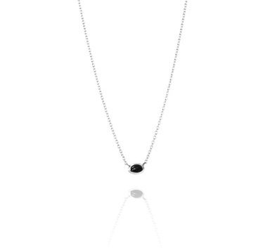 Love bead necklace silver - onyx