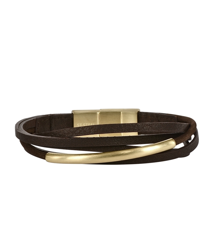 ANDY Armband Brunt/Guld
