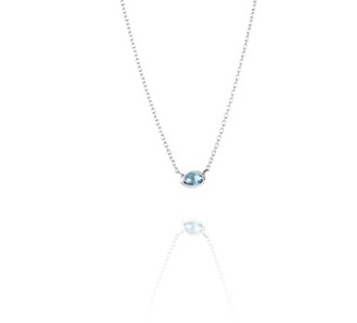 Love bead necklace silver - topaz
