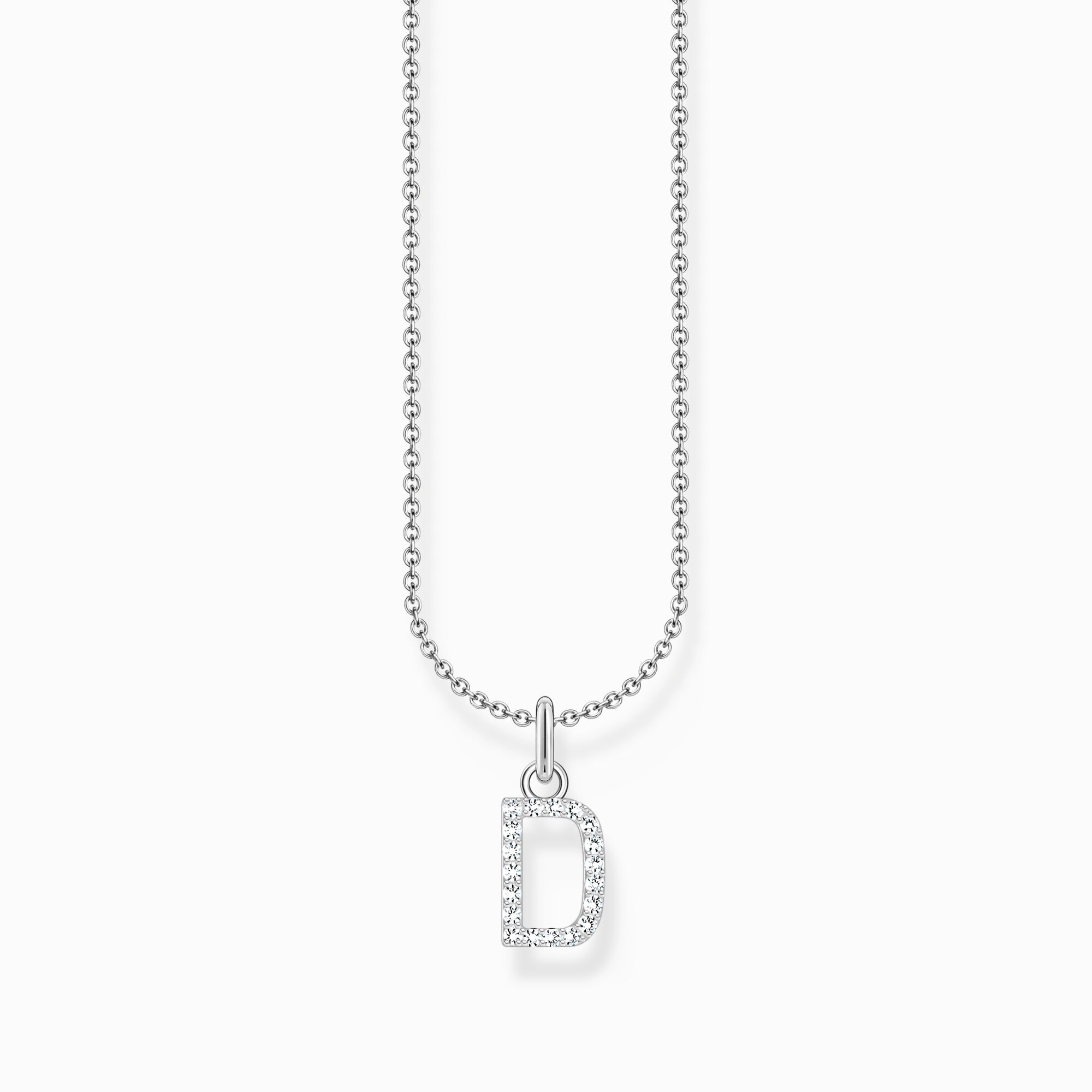 Halsband med bokstaven D.