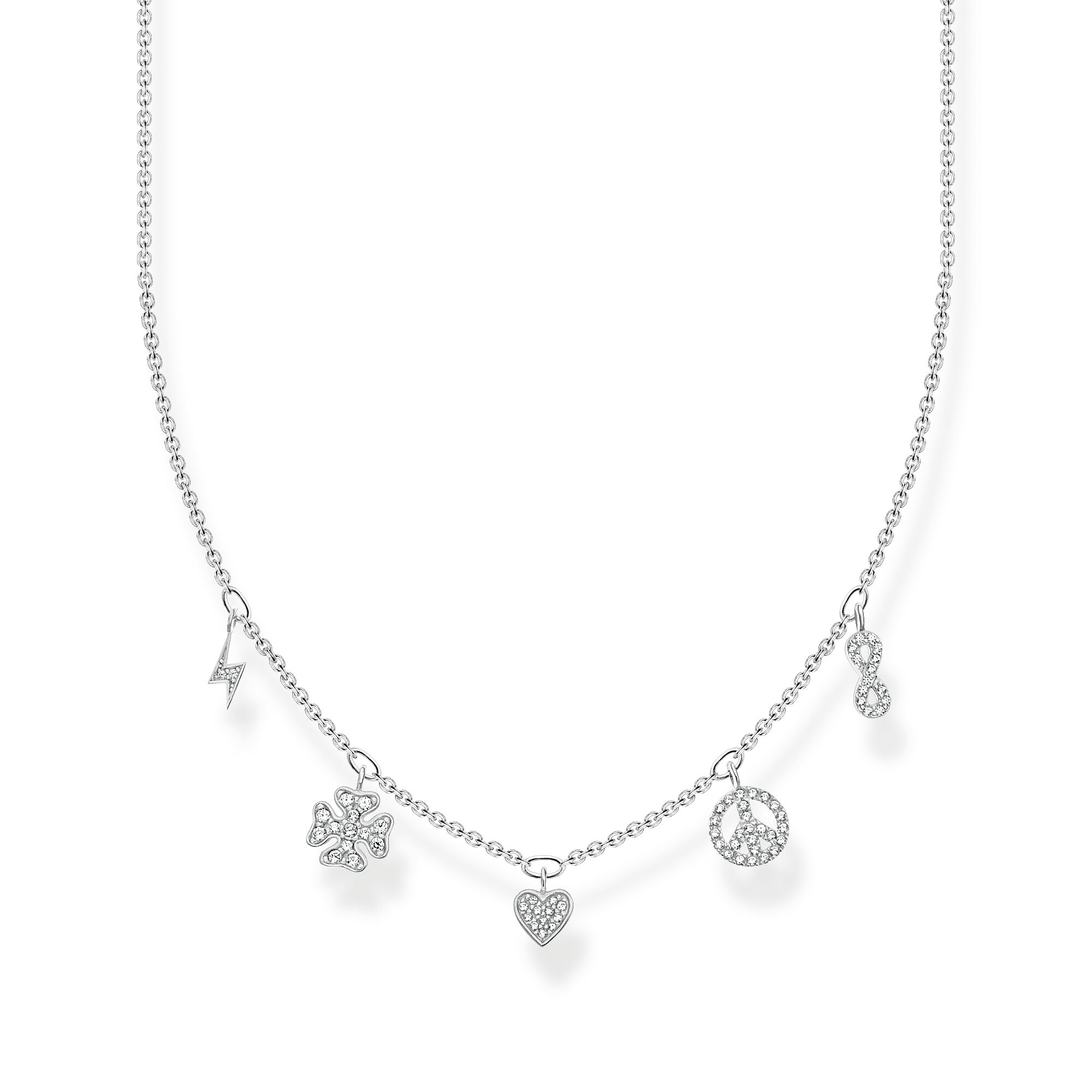 Halsband med symboler silver